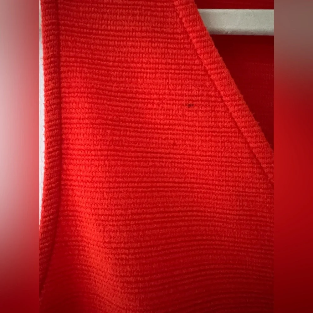 J. Crew Orange Textured Tie Front Button Down Tank Top